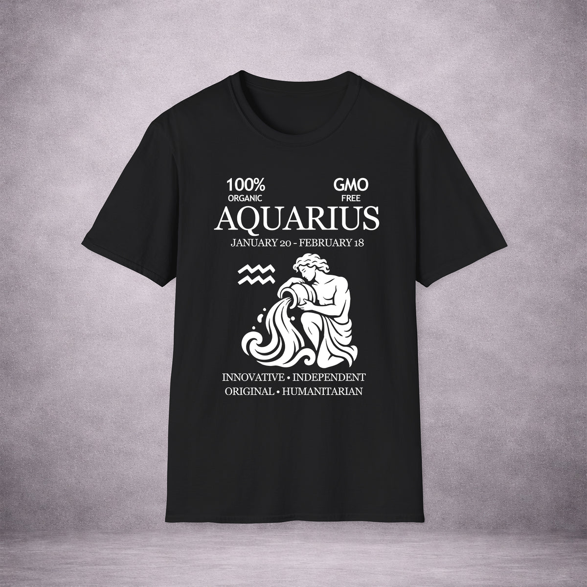 AQUARIUS-THE-WATER-BEARER-AD645B-ESSENTIAL-TEE-BLACK-FRONT-INK-WHITE-01