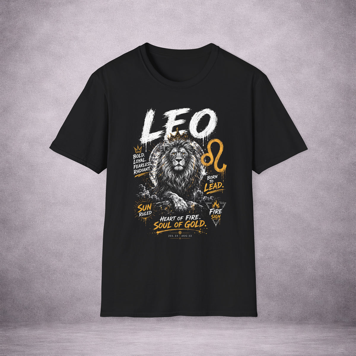CROWNED-LEO-HEART-OF-FIRE-DCB8B7-ESSENTIAL-TEE-BLACK-FRONT-01