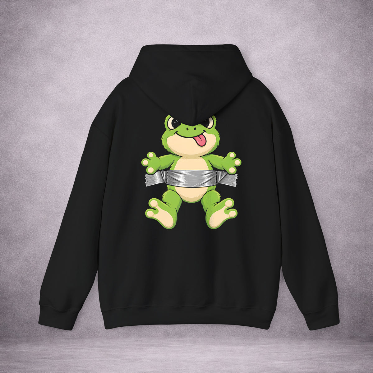 FROG-ON-LOCK-CROAK-FIRST-ESCAPE-LATER-B65184-CLASSIC-FLEECE-HOODIE-BLACK-BACK-01