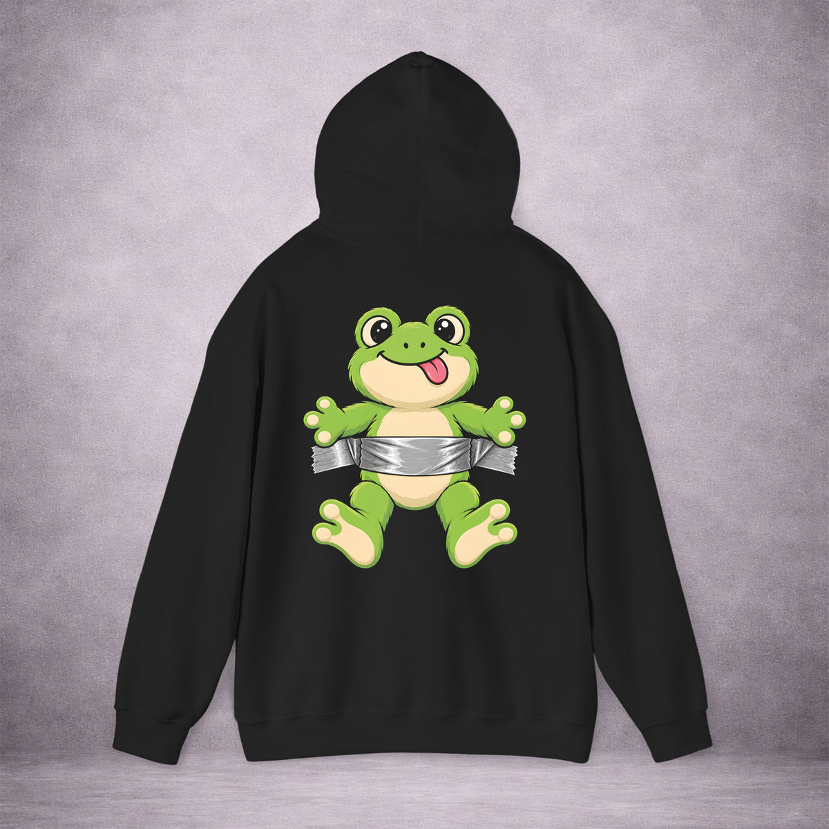 FROG-ON-LOCK-CROAK-FIRST-ESCAPE-LATER-B65184-CLASSIC-FLEECE-HOODIE-BLACK-BACK-02