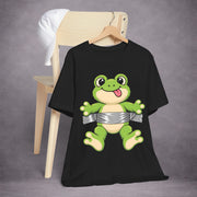 FROG-ON-LOCK-CROAK-FIRST-ESCAPE-LATER-B65184-ESSENTIAL-TEE-BLACK-FRONT-02