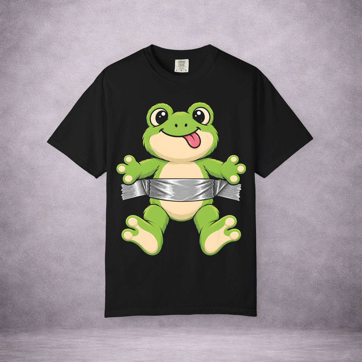 FROG-ON-LOCK-CROAK-FIRST-ESCAPE-LATER-B65184-VINTAGE-WASH-TEE-BLACK-FRONT-01