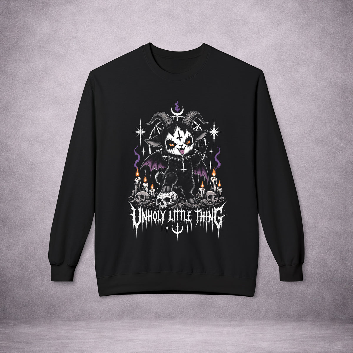 HELLBOUND-FAMILIAR-CUTE-ENOUGH-TO-CAUSE-TROUBLE-1864A7-SOFTSTYLE-CREWNECK-EU-BLACK-FRONT-01