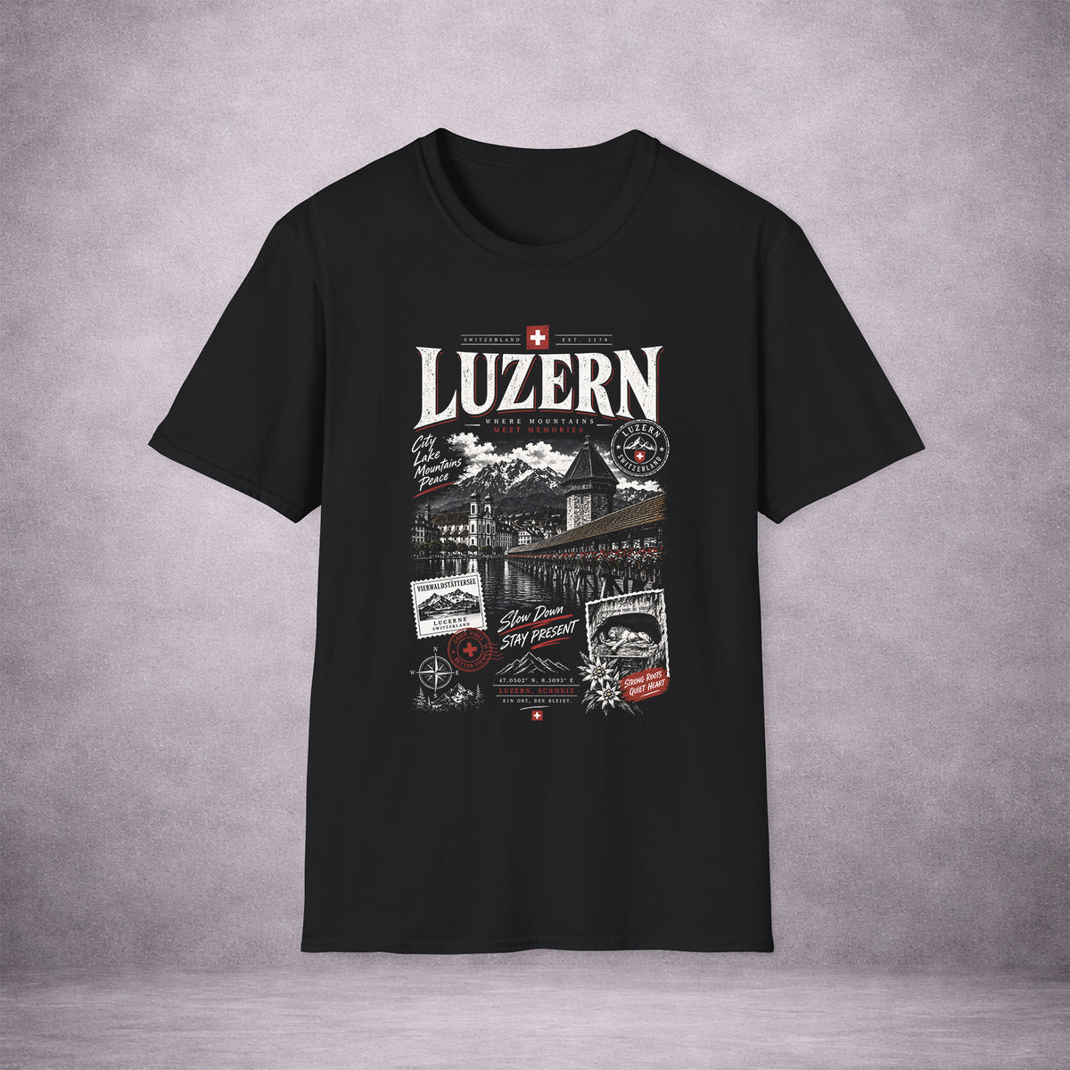 LUZERN-UNHURRIED-WHERE-MOUNTAINS-MEET-MEMORIES-B37F36-ESSENTIAL-TEE-BLACK-FRONT-01