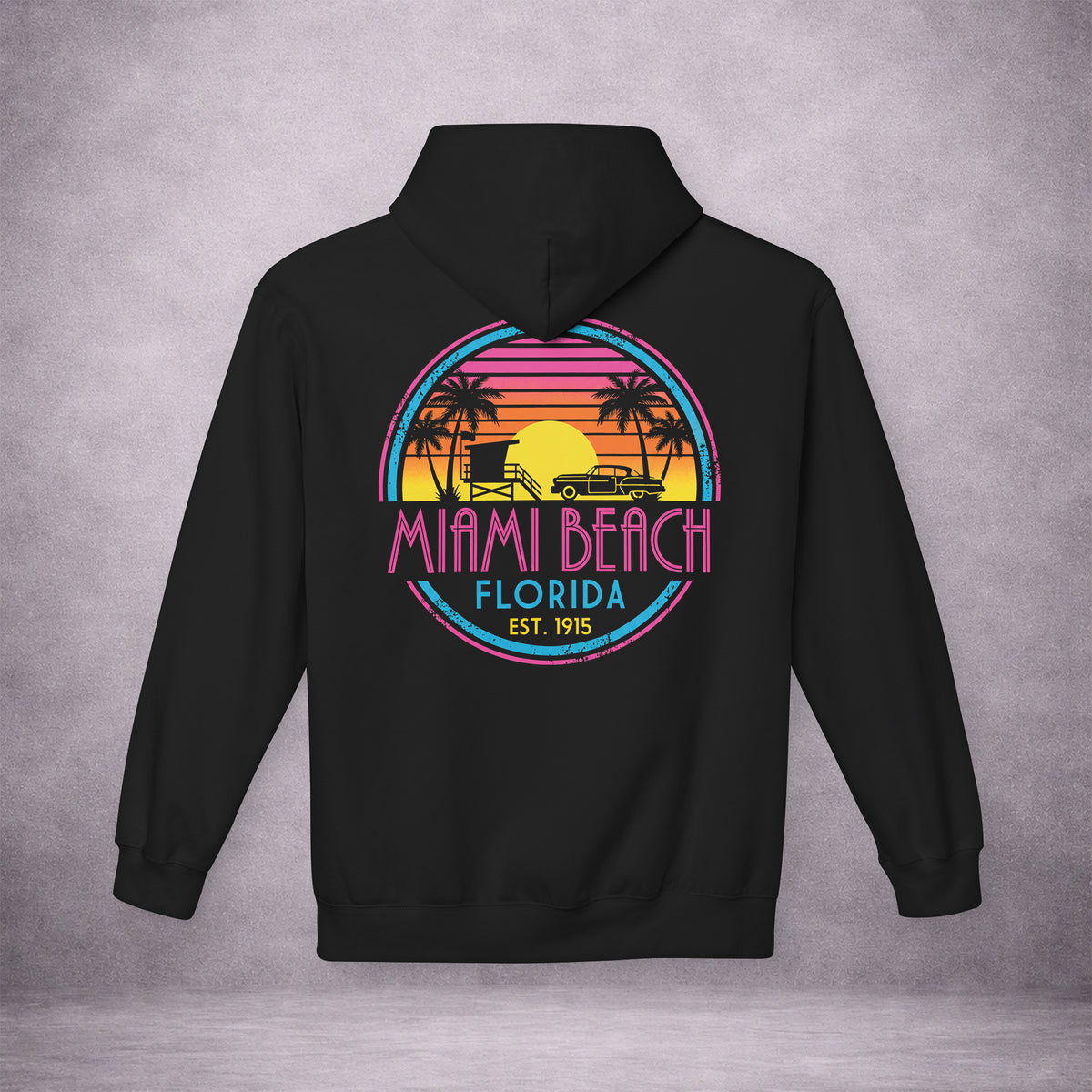 MIAMI-SUNDOWN-RUNNING-ON-BEACH-TIME-DF44C8-SOFTSTYLE-HOODIE-EU-BLACK-BACK-01