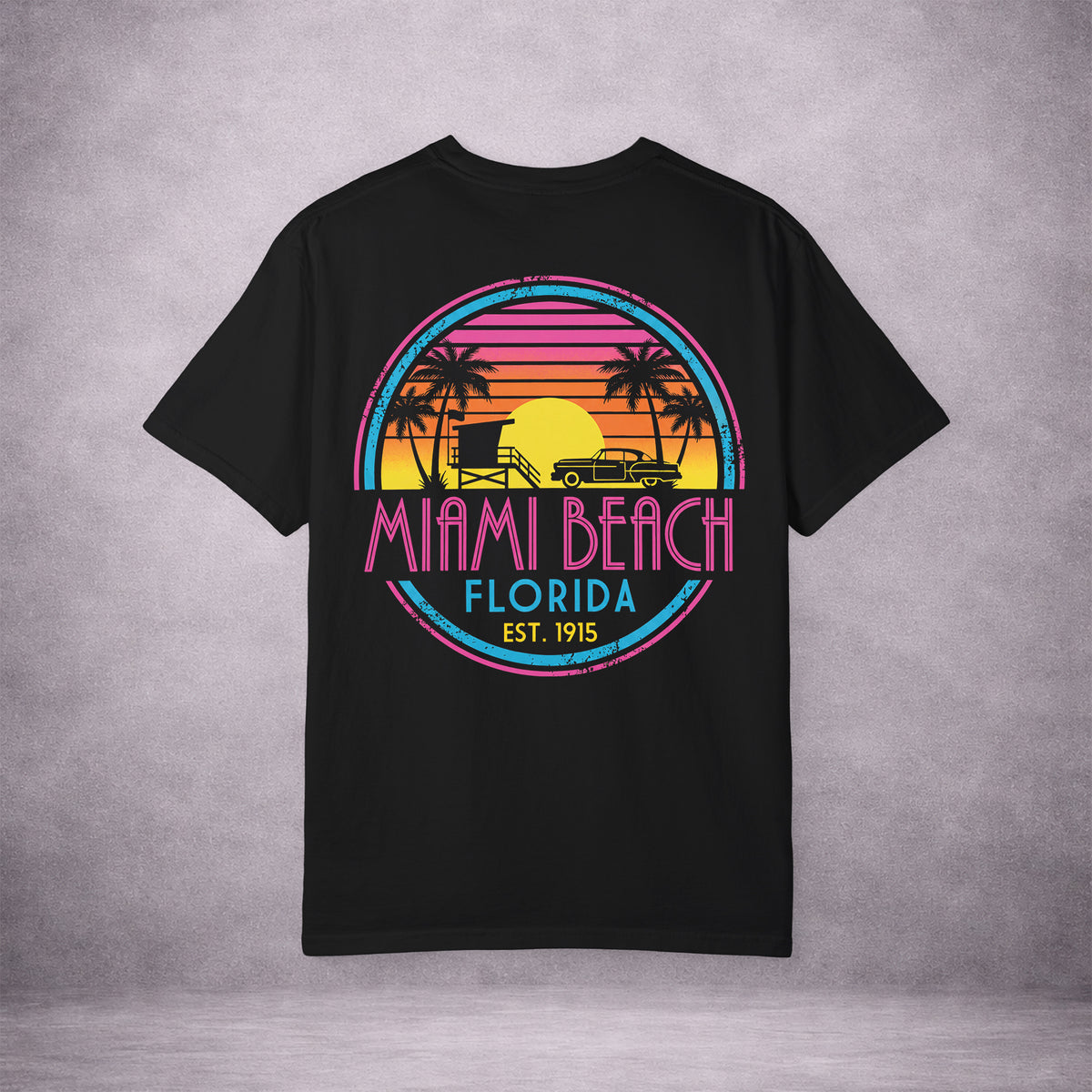 MIAMI-SUNDOWN-RUNNING-ON-BEACH-TIME-DF44C8-VINTAGE-WASH-TEE-BLACK-BACK-01