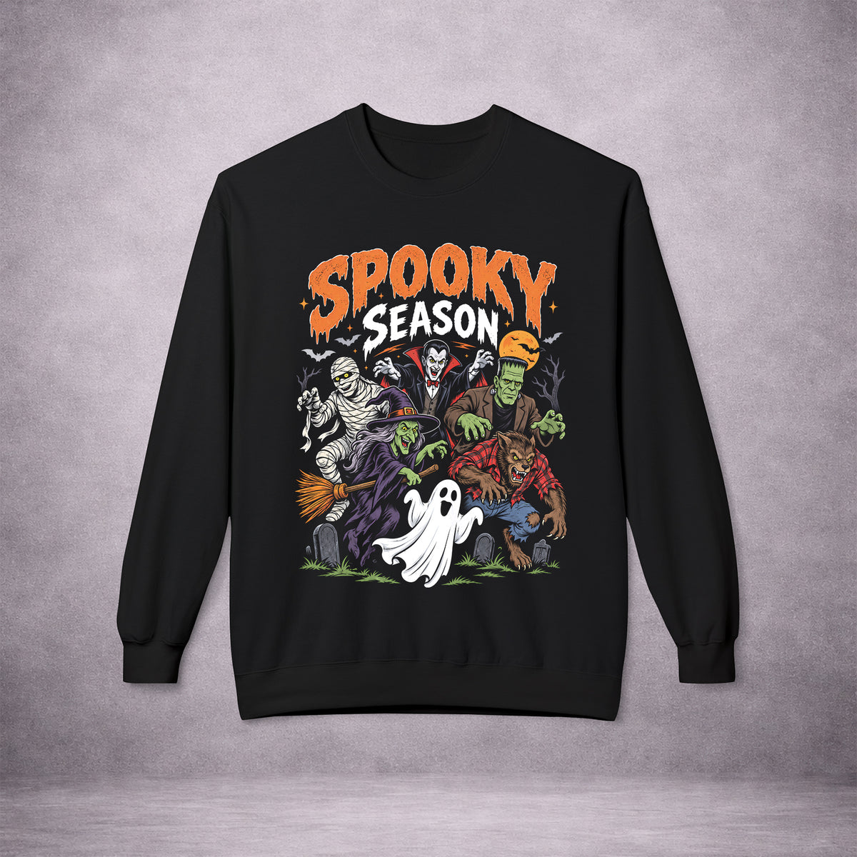 MONSTER-ROLL-CALL-SPOOKY-SEASON-A92692-SOFTSTYLE-CREWNECK-EU-BLACK-FRONT-01