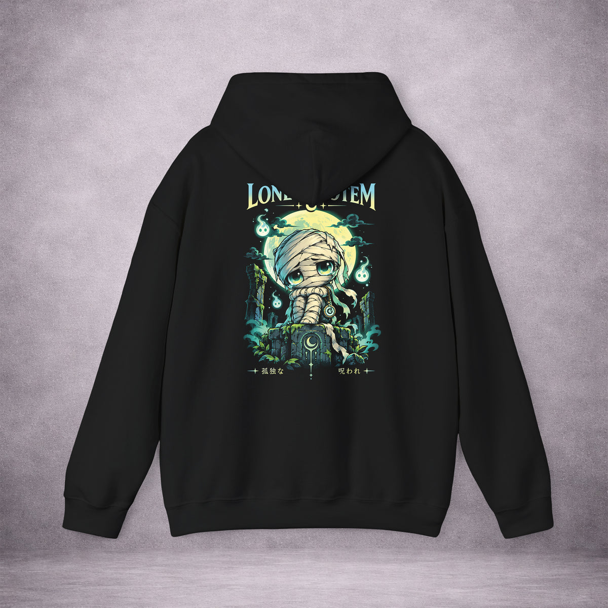 MOONBOUND-MUMMY-SMALL-SOUL-LONG-NIGHT-9521A9-CLASSIC-FLEECE-HOODIE-BLACK-BACK-01