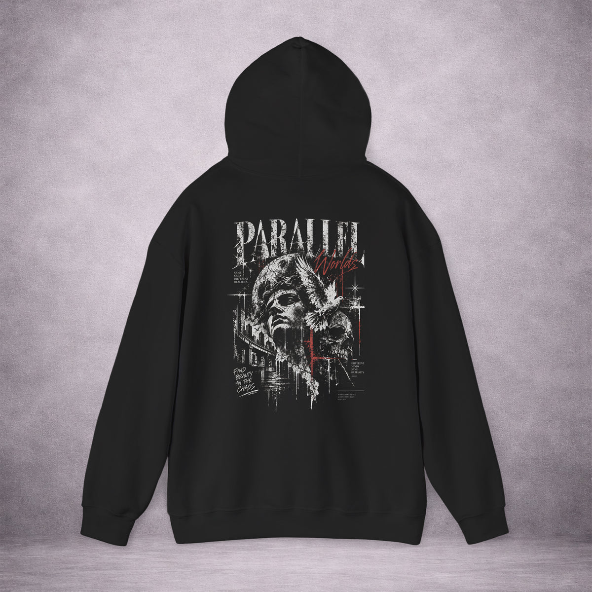PARALLEL-WORLDS-SAME-SKIES-11443C-CLASSIC-FLEECE-HOODIE-BLACK-BACK-02