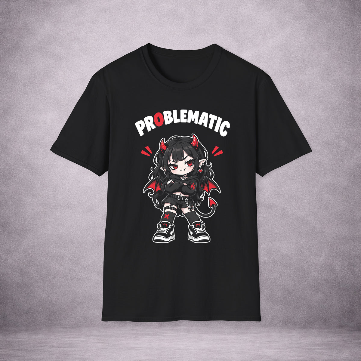 PROBLEMATIC-IMP-TROUBLE-LOOKS-GOOD-ON-YOU-45337B-ESSENTIAL-TEE-BLACK-FRONT-01