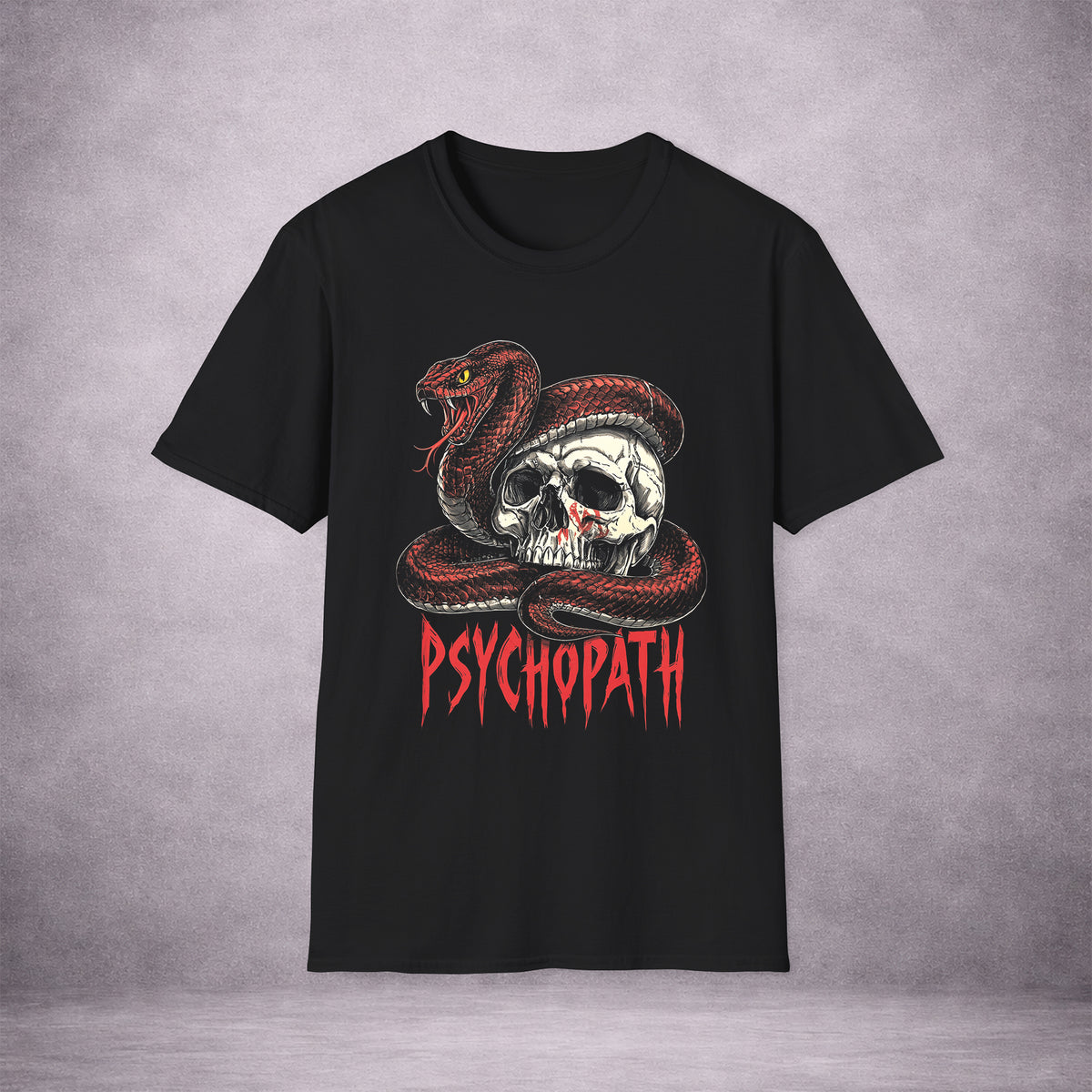 PSYCHOPATH-FANGS-BONE-8E085C-ESSENTIAL-TEE-BLACK-FRONT-01