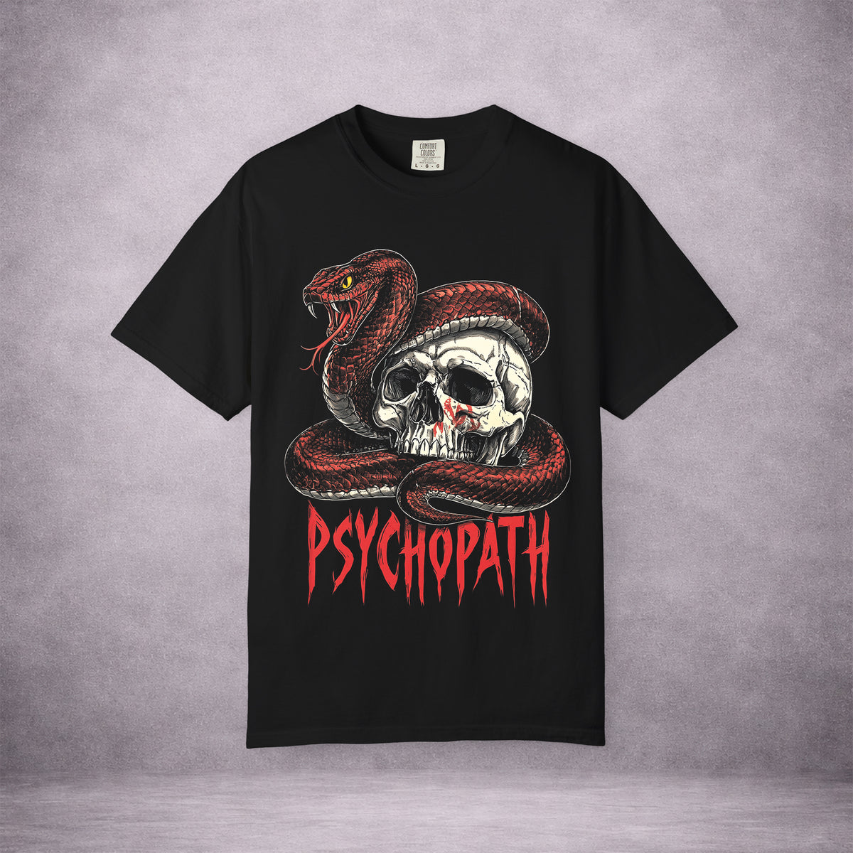 PSYCHOPATH-FANGS-BONE-8E085C-VINTAGE-WASH-TEE-BLACK-FRONT-01