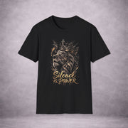 QUIET-REIGN-SILENCE-IS-POWER-9A69CC-ESSENTIAL-TEE-BLACK-FRONT-01