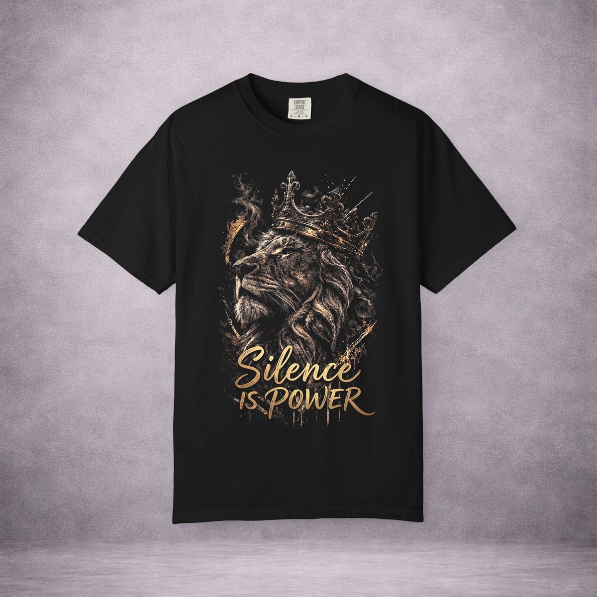 QUIET-REIGN-SILENCE-IS-POWER-9A69CC-VINTAGE-WASH-TEE-BLACK-FRONT-01