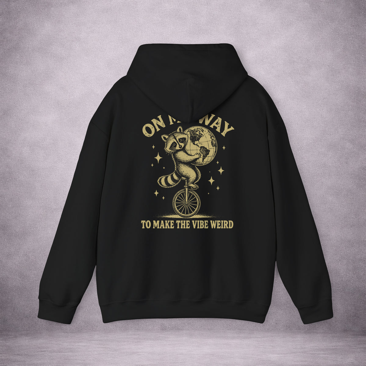 RACCOON-ON-ONE-WHEEL-0C114A-CLASSIC-FLEECE-HOODIE-BLACK-BACK-INK-GOLD-01