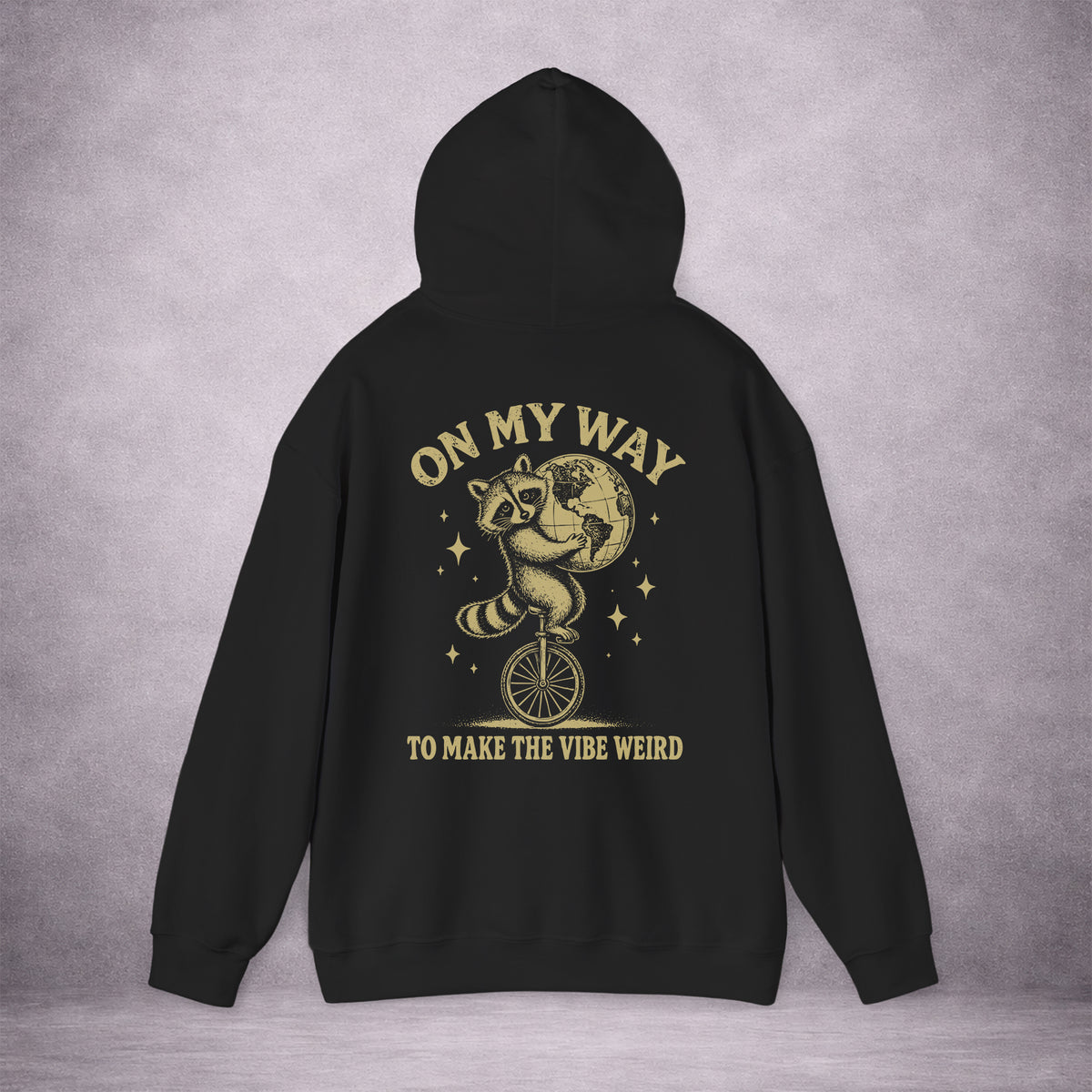 RACCOON-ON-ONE-WHEEL-0C114A-CLASSIC-FLEECE-HOODIE-BLACK-BACK-INK-GOLD-02