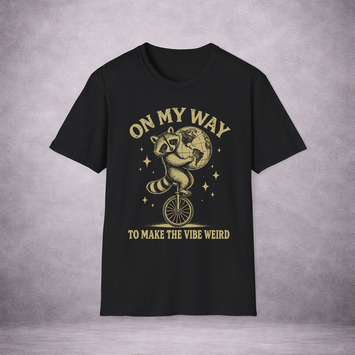 RACCOON-ON-ONE-WHEEL-0C114A-ESSENTIAL-TEE-BLACK-FRONT-INK-GOLD-01