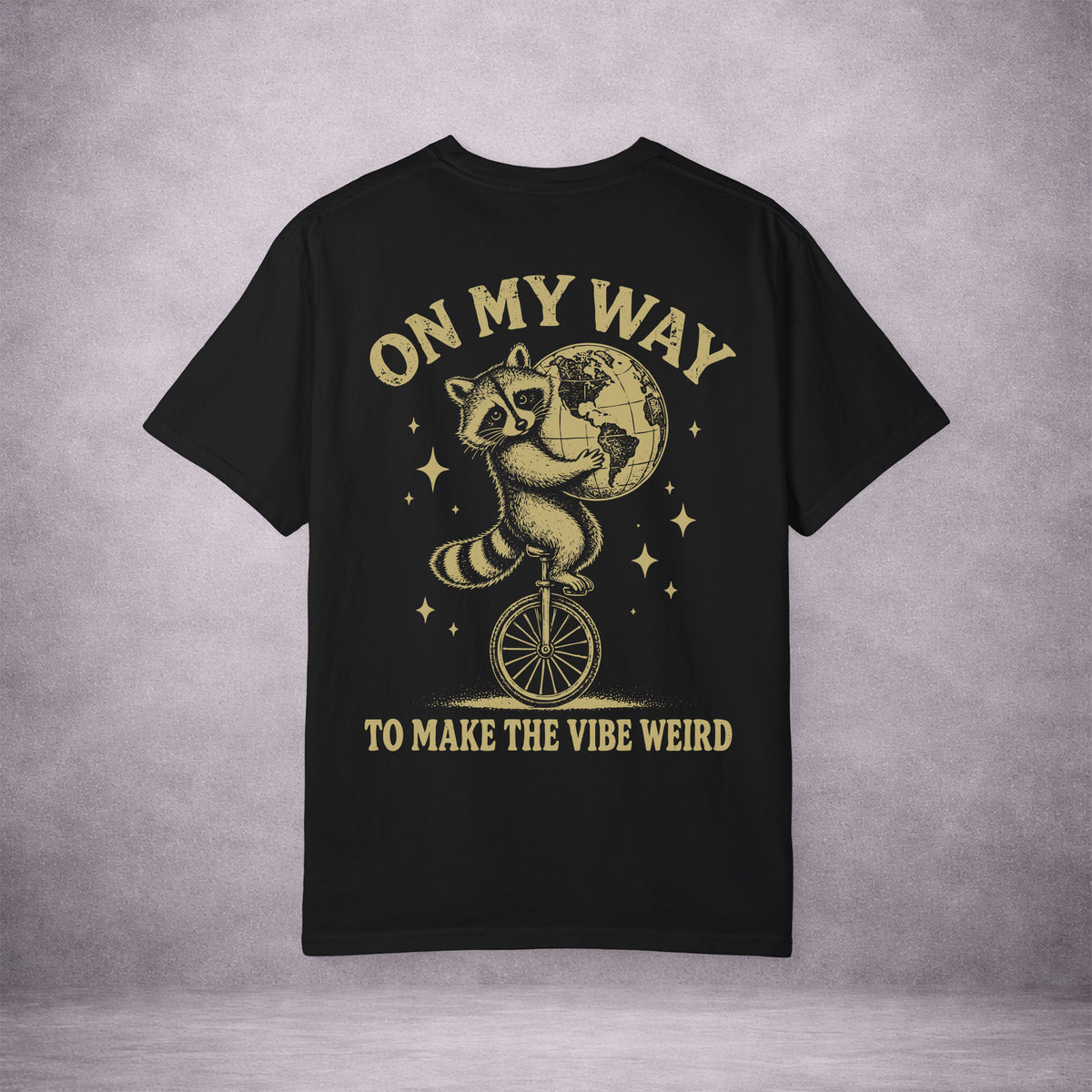 RACCOON-ON-ONE-WHEEL-0C114A-VINTAGE-WASH-TEE-BLACK-BACK-INK-GOLD-01