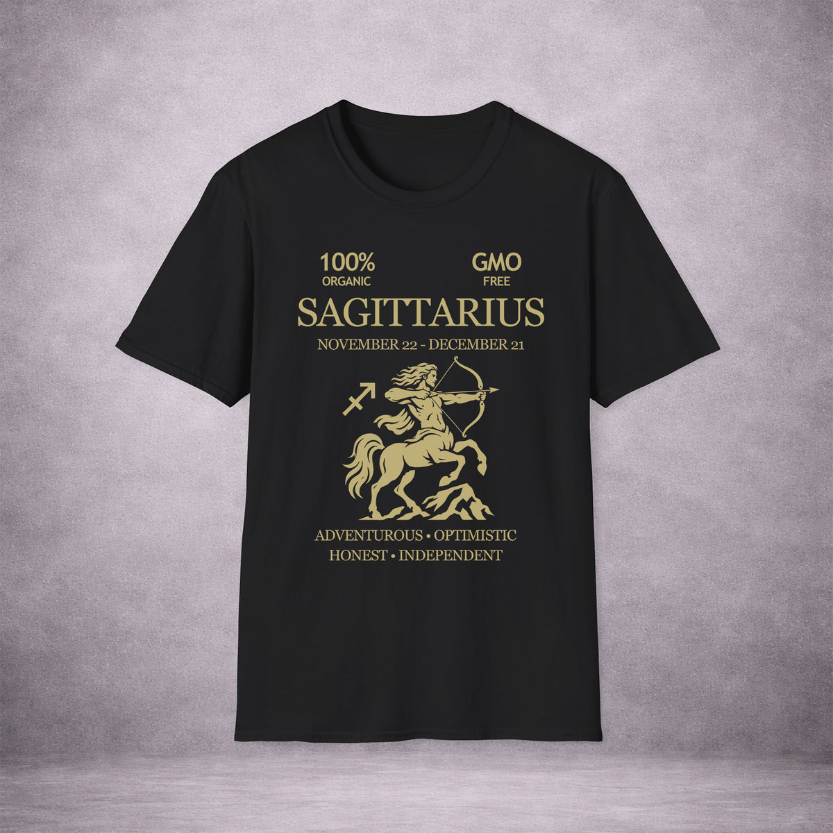 SAGITTARIUS-THE-ARCHER-E26C59-ESSENTIAL-TEE-BLACK-FRONT-INK-GOLD-01