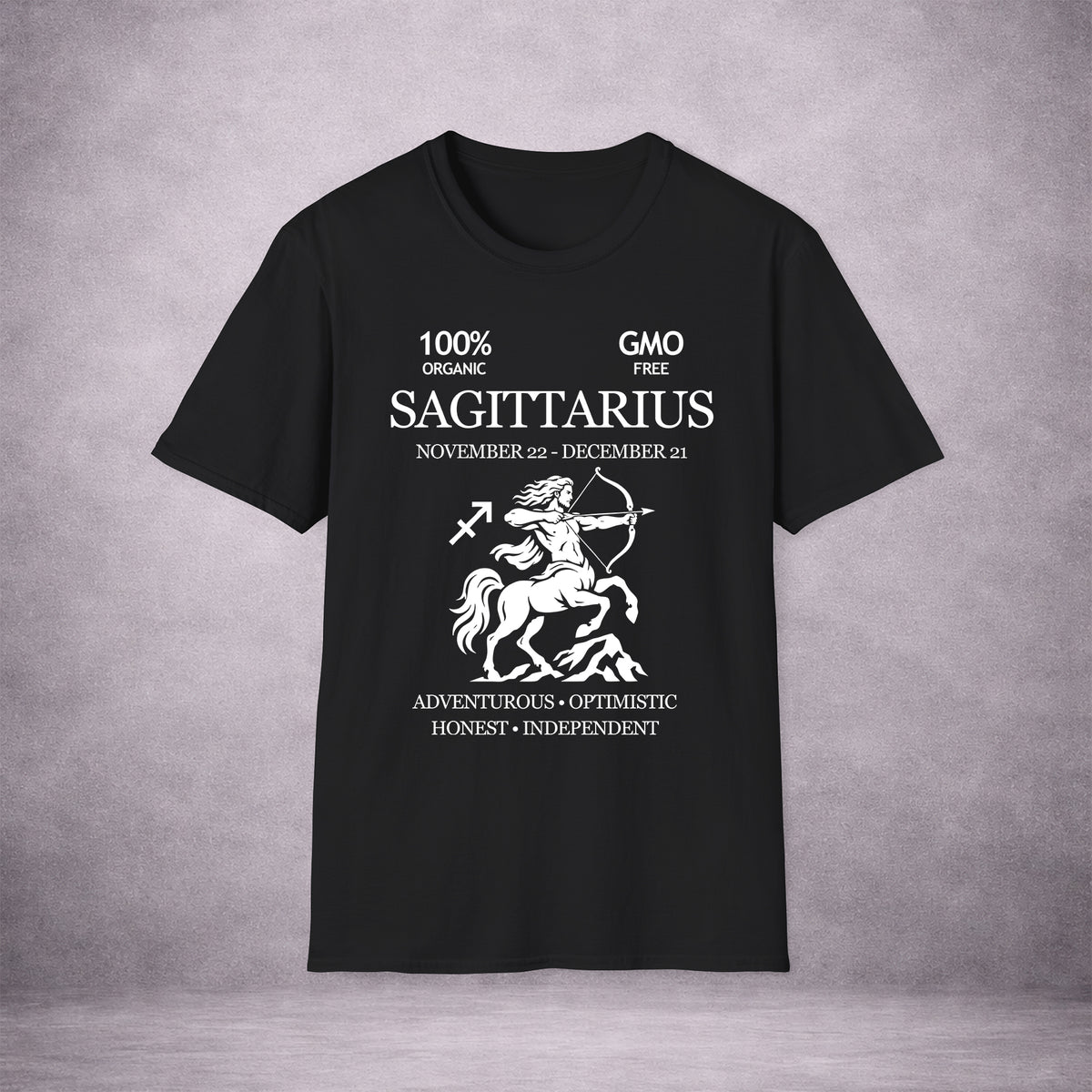 SAGITTARIUS-THE-ARCHER-E26C59-ESSENTIAL-TEE-BLACK-FRONT-INK-WHITE-01