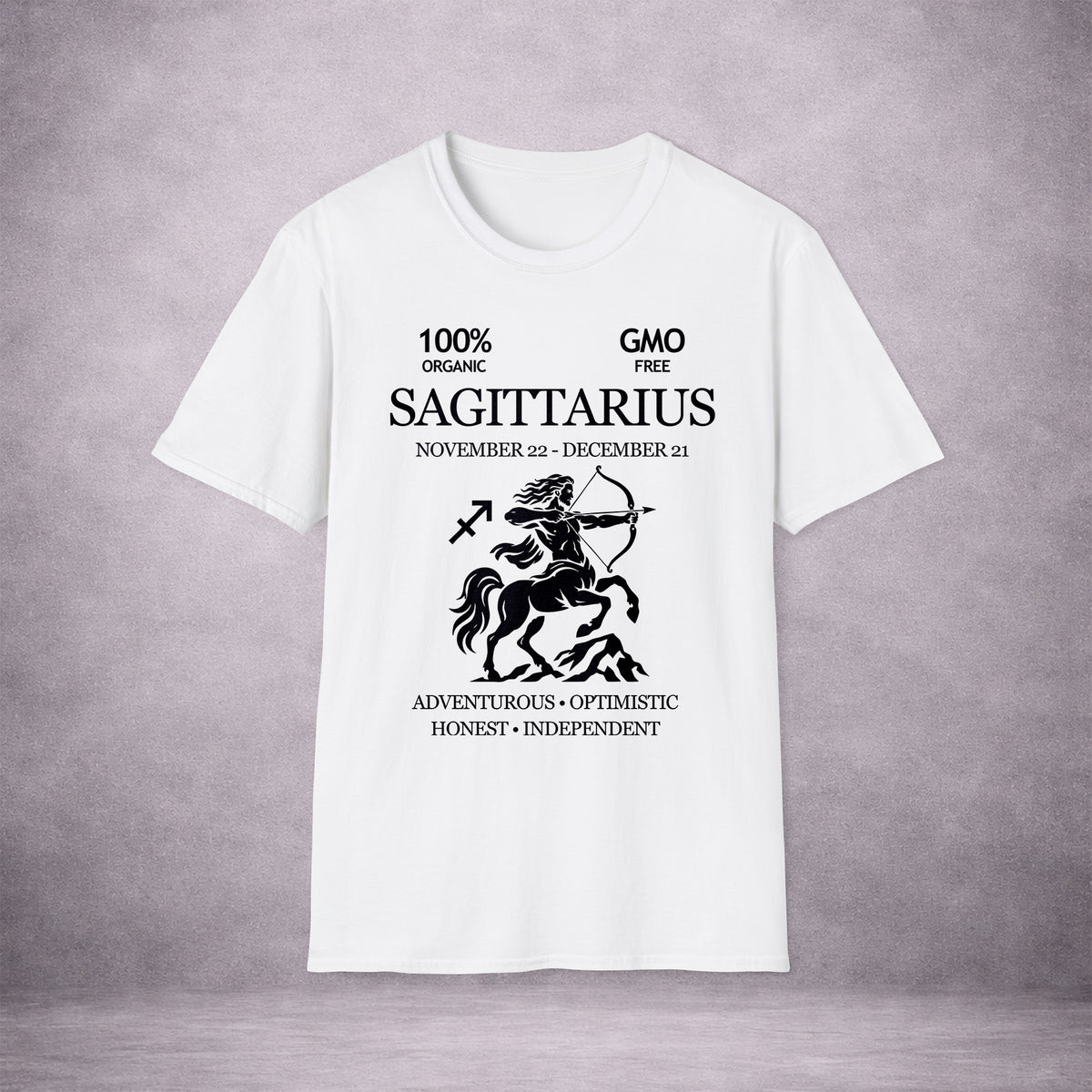 SAGITTARIUS-THE-ARCHER-E26C59-ESSENTIAL-TEE-WHITE-FRONT-INK-BLACK-01