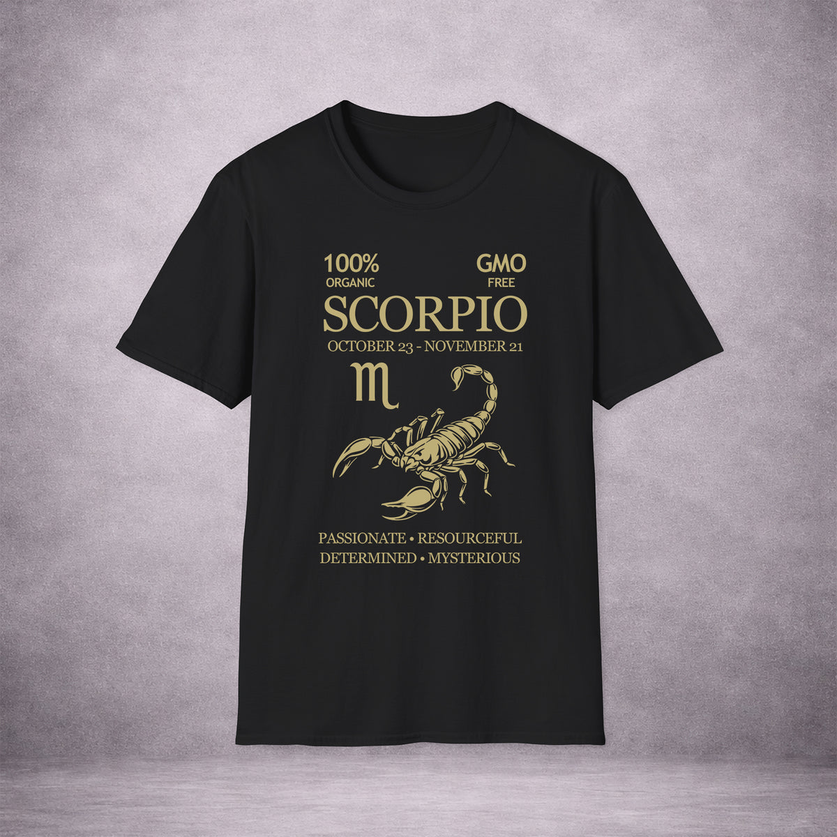 SCORPIO-THE-SCORPION-F2BC91-ESSENTIAL-TEE-BLACK-FRONT-INK-GOLD-01