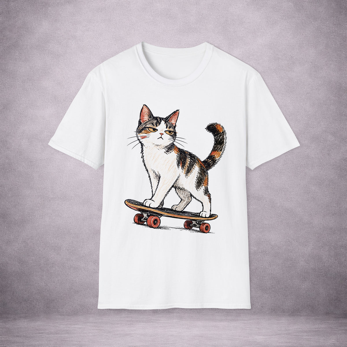SKATE-CAT-FOUR-PAWS-NO-BRAKES-B8FC7C-ESSENTIAL-TEE-WHITE-FRONT-01
