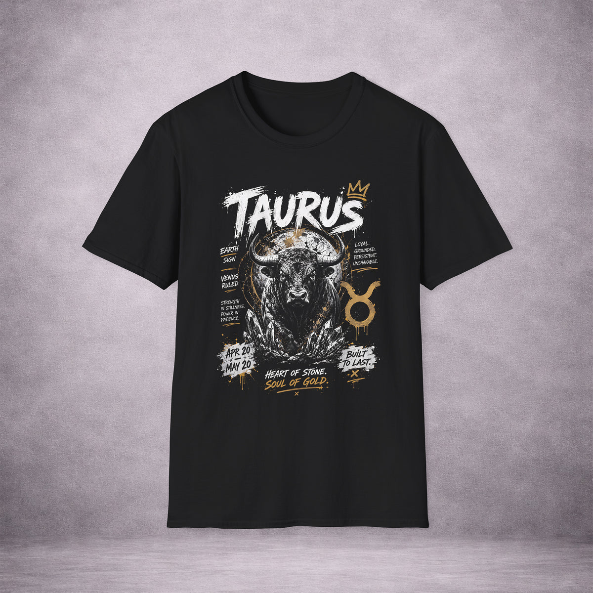 TAURUS-RESOLVE-HEART-OF-GOLD-4AB50B-ESSENTIAL-TEE-BLACK-FRONT-01