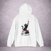 THE-BOOKSTACK-HUNTER-CURIOSITY-HAS-ITS-CLAWS-OUT-5E1A0E-CLASSIC-FLEECE-HOODIE-WHITE-BACK-02