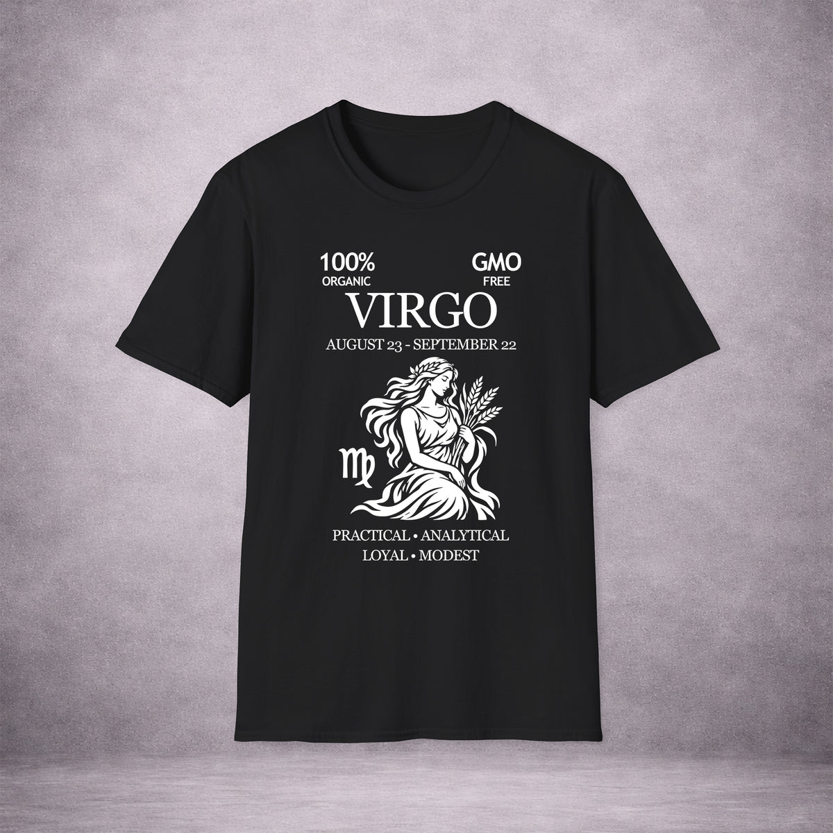 VIRGO-THE-MAIDEN-106DFA-ESSENTIAL-TEE-BLACK-FRONT-INK-WHITE-01